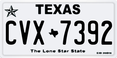 TX license plate CVX7392