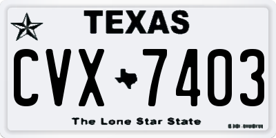 TX license plate CVX7403