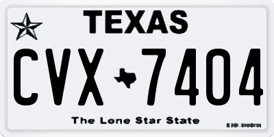TX license plate CVX7404