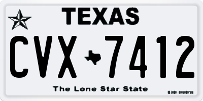 TX license plate CVX7412
