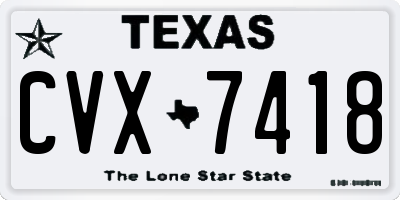 TX license plate CVX7418
