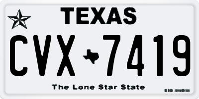 TX license plate CVX7419