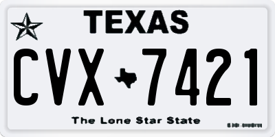 TX license plate CVX7421