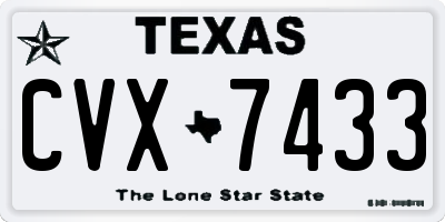 TX license plate CVX7433