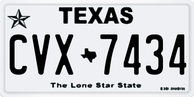 TX license plate CVX7434