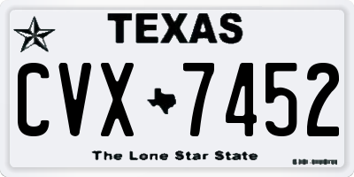 TX license plate CVX7452