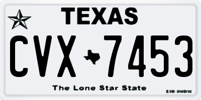 TX license plate CVX7453