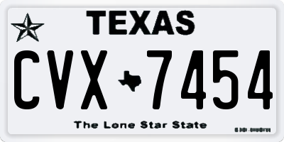 TX license plate CVX7454