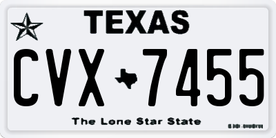 TX license plate CVX7455