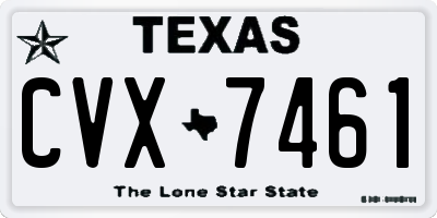 TX license plate CVX7461