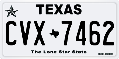 TX license plate CVX7462
