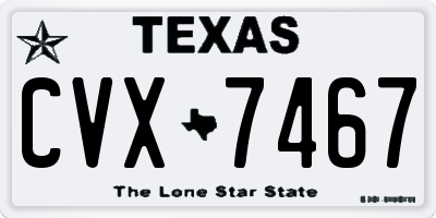TX license plate CVX7467