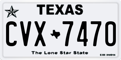TX license plate CVX7470