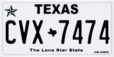 TX license plate CVX7474