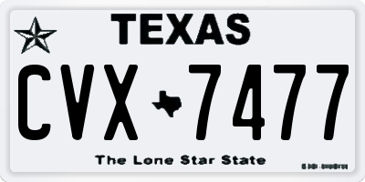 TX license plate CVX7477