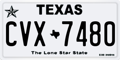 TX license plate CVX7480