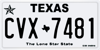 TX license plate CVX7481