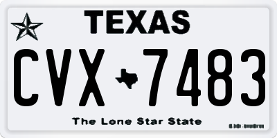 TX license plate CVX7483