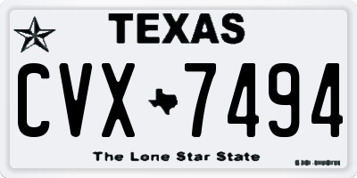 TX license plate CVX7494