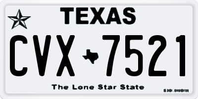 TX license plate CVX7521