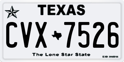 TX license plate CVX7526