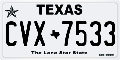TX license plate CVX7533