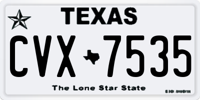 TX license plate CVX7535