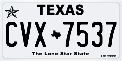 TX license plate CVX7537