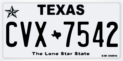 TX license plate CVX7542