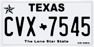 TX license plate CVX7545