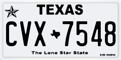 TX license plate CVX7548