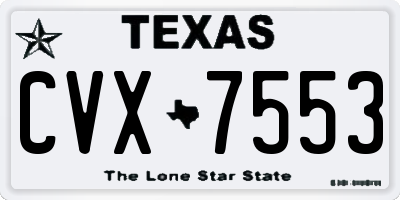 TX license plate CVX7553