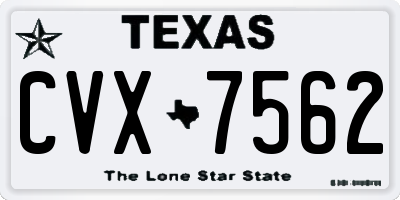 TX license plate CVX7562