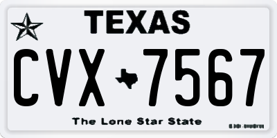 TX license plate CVX7567