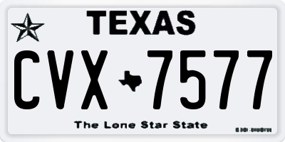 TX license plate CVX7577