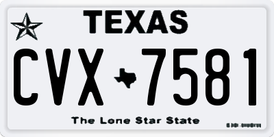TX license plate CVX7581