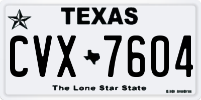 TX license plate CVX7604