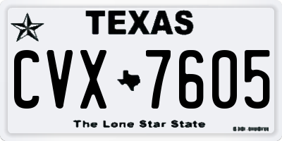 TX license plate CVX7605