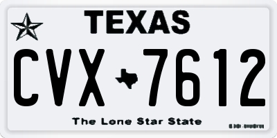 TX license plate CVX7612