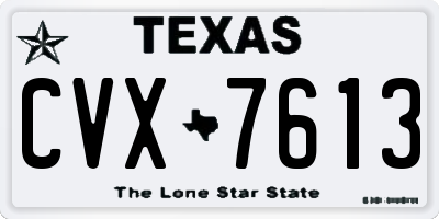 TX license plate CVX7613