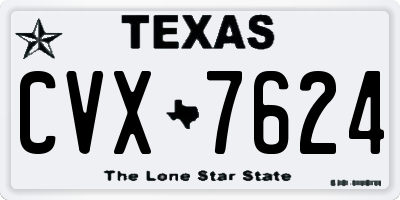 TX license plate CVX7624