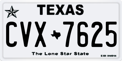 TX license plate CVX7625