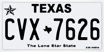 TX license plate CVX7626