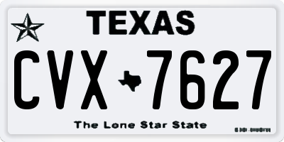 TX license plate CVX7627