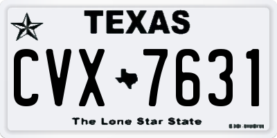 TX license plate CVX7631