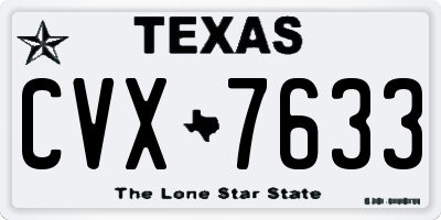 TX license plate CVX7633