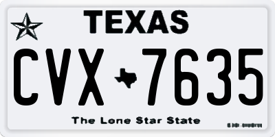 TX license plate CVX7635