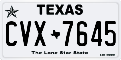 TX license plate CVX7645