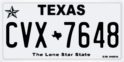 TX license plate CVX7648