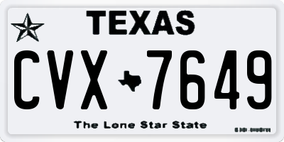 TX license plate CVX7649